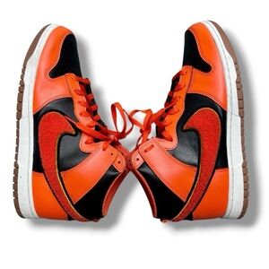 Nike Dunk High Retro "Chenille Swoosh - Safety Orange" Sneakers | Size 11.5